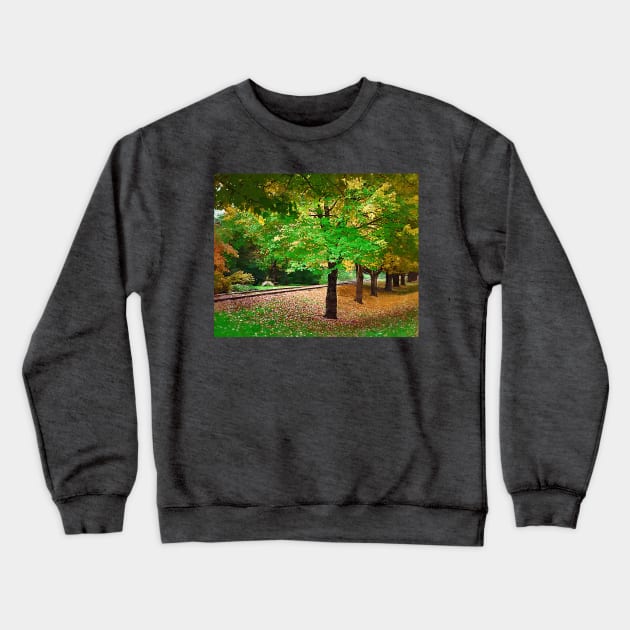 The Trees Line The Track Crewneck Sweatshirt by KirtTisdale